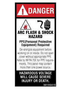 Danger/Arc Flash & Shock Hazard Label