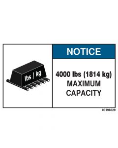 4000 LBS Capacity Label