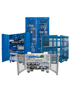 The PPE Storage Cart provides secure storage for personal protective equipment that keeps employees safe during disease outbreaks. 